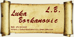 Luka Borkanović vizit kartica